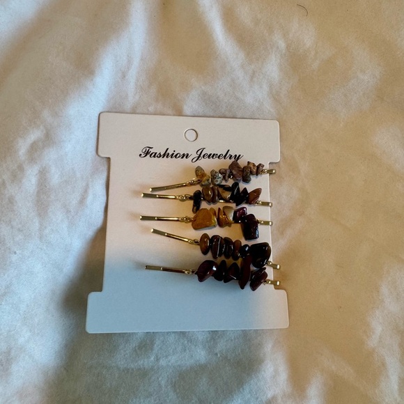 Natural Stones Hair Clips Set. NWT. - Picture 1 of 3